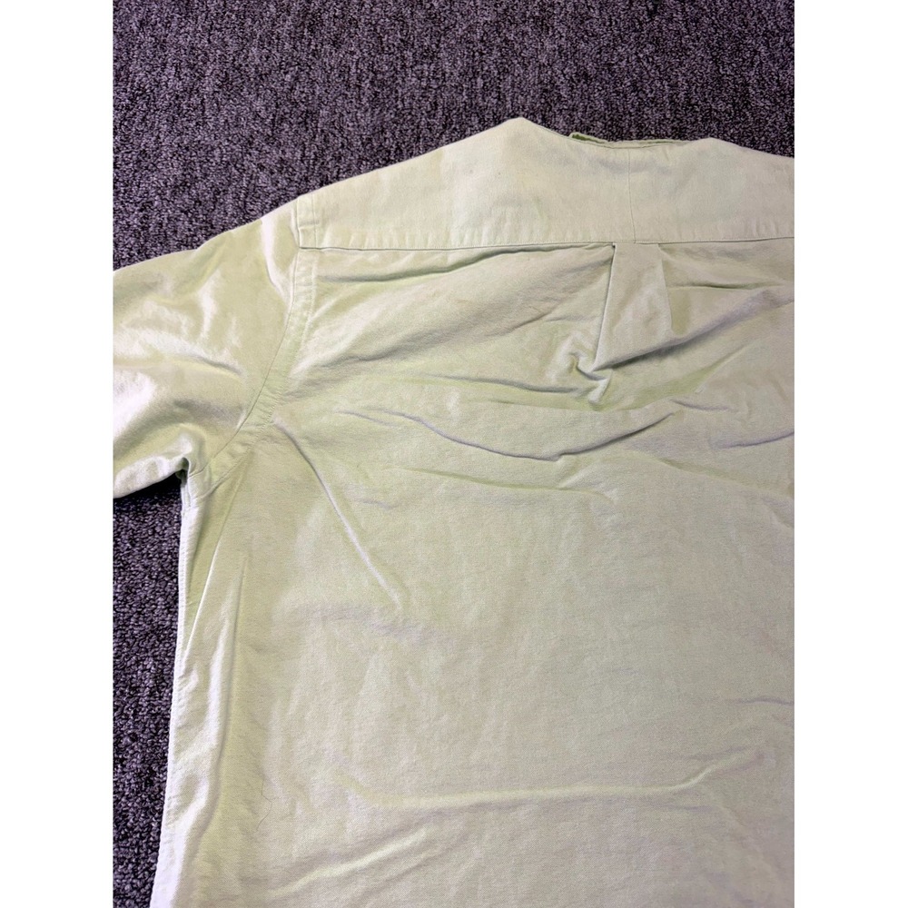 Ralph Lauren Button Down Mens Large Green Short Sleeve Cotton Logo Shirt - Picture 13 of 16